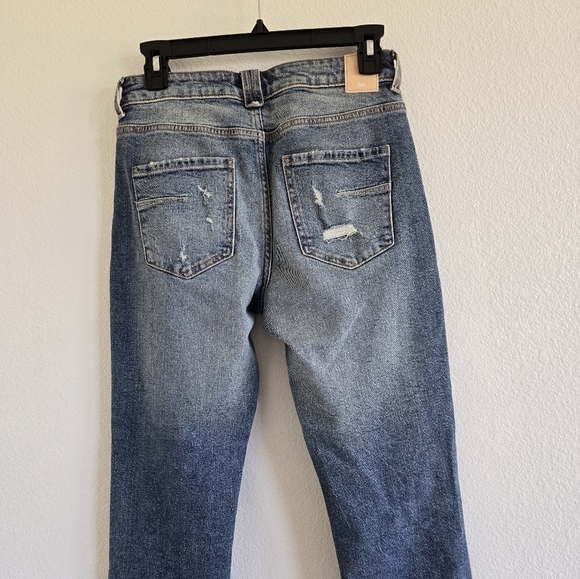 Zara Womens Slim Distressed High Rise Jean Size 2 - Picture 6 of 13